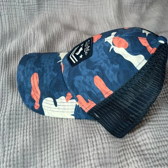 Salt Life Baseball Cap Blue Camo Mesh Back Hat Adult OS Snapback Adjustable  EUC - Picture 3 of 9